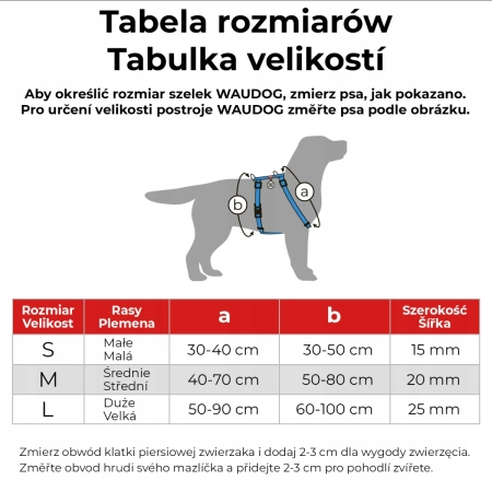 WAUDOG Nylonowe Szelki Dla Psa Lato Adresówka QR L