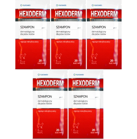 Hexoderm Szampon Dla Psa Dermatologiczny 5x20ml