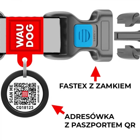 WAUDOG Wodoodporna Obroża dla Psa M 2/28-40cm Niebieska