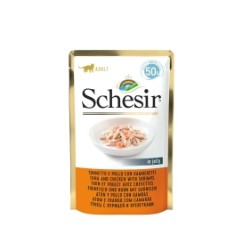 Schesir Karma dla Kota Tuńczyk Kurczak Krewetki w Galaretce 50g