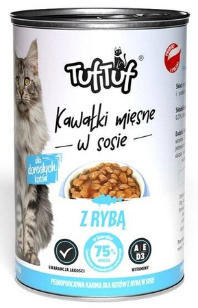 TUF TUF Karma dla kota Kawałki Mięsne z Rybą 415g