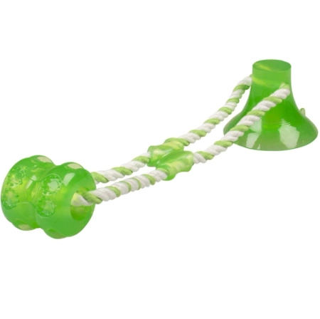 Duvo+ Gumowa Zabawka dla Psa Sznur Z Przyssawką Zielona