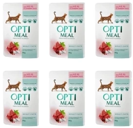 Optimeal Karma Dla Kota Cielęcina Żurawina Saszetka 6x85g