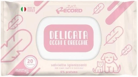 Record Chusteczki Do Oczu Uszu Dla Zwierząt 2x20szt