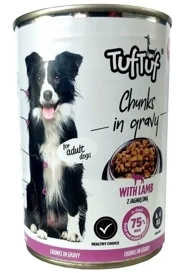 TUF TUF Karma dla Psa Kawałki Mięsne z Jagnięciną 415g