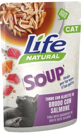 Life Cat Natural Zupa dla Kota Łosoś Tuńczyk Anchois 12x60g