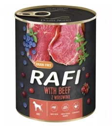 Rafi Pies Puszka 800g Wołowina, Borówka, Żurawina, karma dla psa