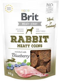 Brit Jerky Rabbits Meaty Coins 80g, przysmak dla psa