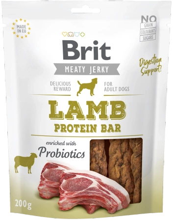 Brit Jerky Snack Lamb Protein bar 200g, przysmak dla psa
