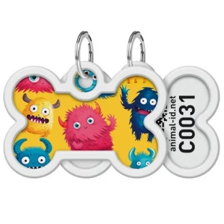 WAUDOG Smart Adresówka Dla Psa Potworki Kość 4x3cm