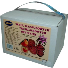 Megan Karma Dla Ptaków 50szt Kul Truskawka + Sprężyna