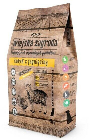 Wiejska Zagroda Karma Dla Psa Indyk z Jagnięciną 9kg