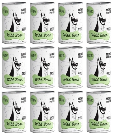 Paka Zwierzaka Karma Dla Psa PEPE Dzik 12x400g