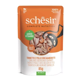 Schesir Karma dla Kota Tuńczyk Kurczak Krewetki w Galaretce 85g
