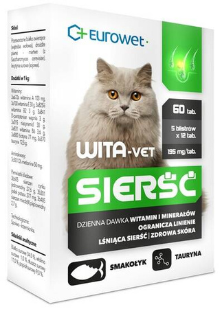 WitaVet Witaminy Dla Kota Na Sierść 60tabl