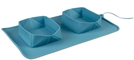 Duvo+ Podróżna Miska Dla Psa Silikonowa Turkusowa 2x600ml