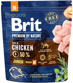 Brit Premium By Nature 1kg Junior M, karma dla psa