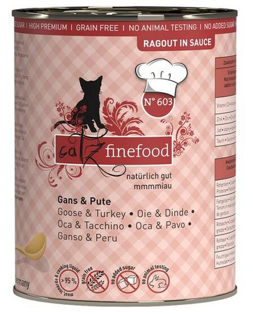 Catz Finefood Karma Dla Kota Gęś Indyk 380g