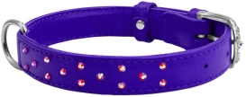 WAUDOG Glamour Skórzana Obroża Dla Psa Fiolet QR M