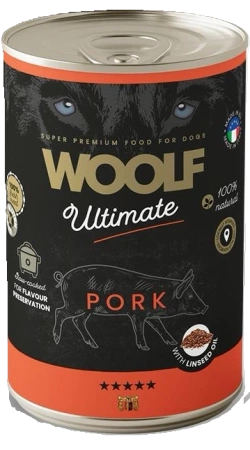 Woolf Karma dla Psa Wieprzowina Olej Lniany 400g