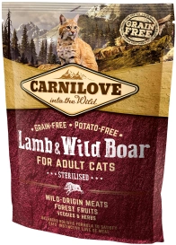 Carnilove Cat Lamb & Wild Boar Sterilised - jagnięcina i dzik 400g