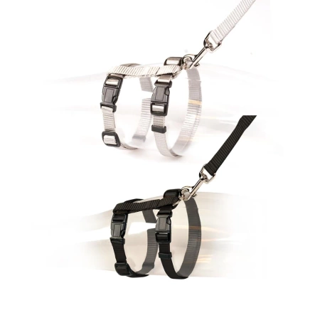 Duvo+ Szelki Dla Kota Duże Szare/Czarne 30-50cm