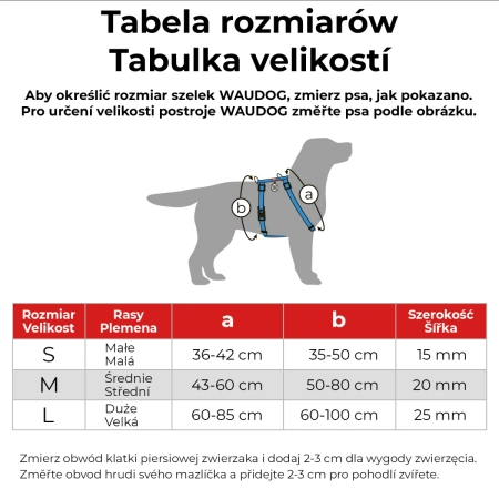 WAUDOG Re-Cotton Szelki Dla Psa Czerwone Adresówka QR S