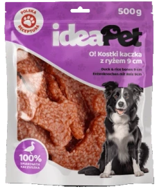 Ideapet Przysmak dla Psa Kostki Kaczka Ryż 500g
