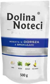 Dolina Noteci Pies 500g Dorsz/Brokuł Saszetka, karma dla psa