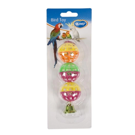 Duvo+ Zabawka Dla Ptaków Piłeczki z Dzwonkami 15cm