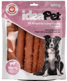 Ideapet Przysmak dla Psa Fingersy Jagnięcina Ryż 500g