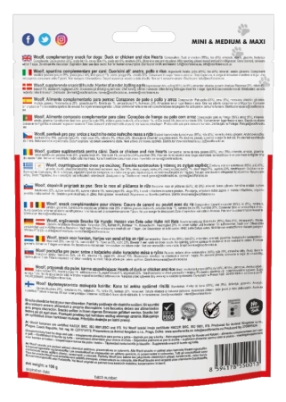 Woolf Przysmak Pies Hearts Of Duck Or Chicken With Rice, 100g