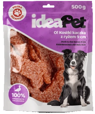 Ideapet Przysmak dla Psa Kostki Kaczka Ryż 500g