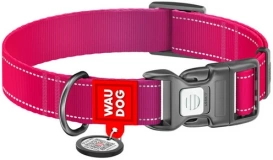 WAUDOG Mono Obroża Dla Psa Różowa Z Adresówką QR S