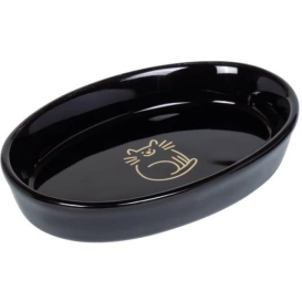 Nobby Ceramiczna Miska Dla Kota Czarna Oval 120ml 17cm