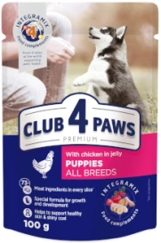 Club 4 Paws Karma Dla Szczeniąt Kurczak W Galarecie100g