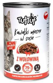 TUF TUF Karma dla kota Kawałki Mięsne z Wołowiną 415g