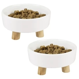 Duvo+ 2 Ceramiczne Miski dla Kota Psa Nóżki 200ml 11,5cm