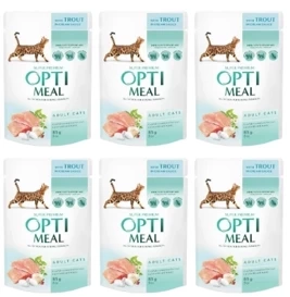 Optimeal Karma Dla Kota Pstrąg Sos Saszetka 6x85g