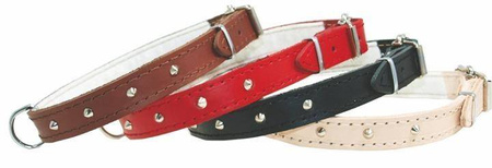 Dino Obroża Skórzana Dla Psa Ozd 14 mm6cm Czarna