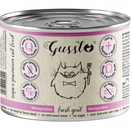 Gussto Mokra Karma dla Kota Świeża Kozina 200g