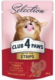 Club4Ł Kot 85g Paski Indyk w Marchewkowym Sosie