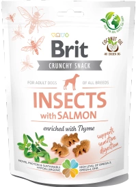 Brit Crunchy Snack Insects with Salmon 200g, przysmak dla psów z łososiem