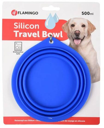 Flamingo Miska Dla Psa Podróżna Niebieska 500ml