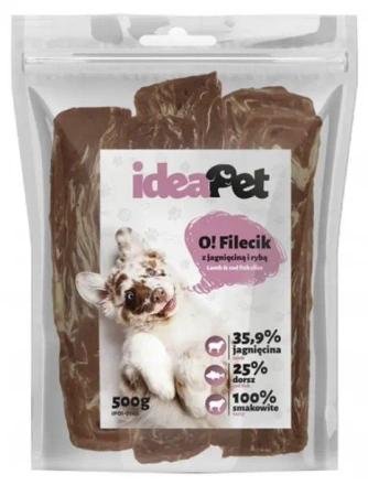 IdeaPet Przysmak dla Psa Filety z Jagnięciną Rybą 500g