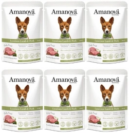 Amanova Mokra Karma Dla Psa Jagnięcina Wieprzowina 6x100g