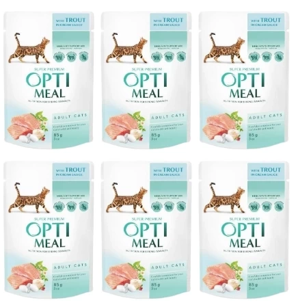 Optimeal Karma Dla Kota Pstrąg Sos Saszetka 6x85g