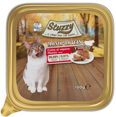 Stuzzy Monoprotein Karma Dla Kota Wołowina Tacka 6x100g