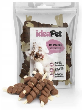 IdeaPet Przysmak dla Psa Płatki Ryby z Jagnięciną 500g