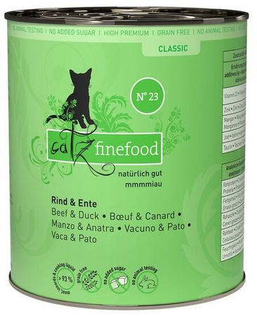 Catz Finefood Classic N23 Wołowina Kaczka 800g
